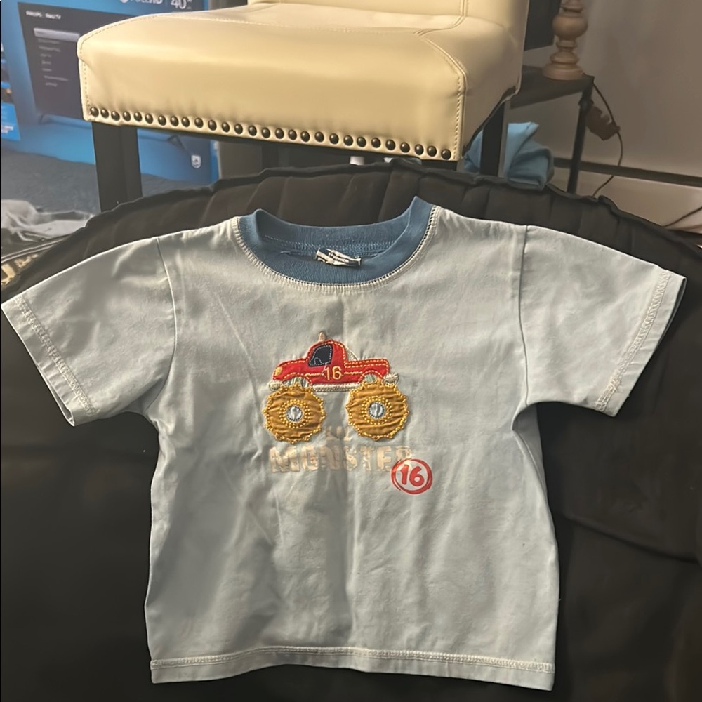 Kids Blue Monster Truck T-Shirt